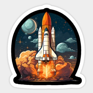 AI Generated Rocketship Sticker